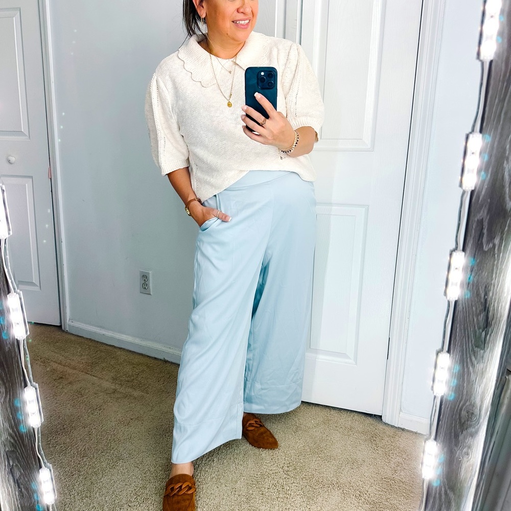 $25 NWT ZARA SATIN WIDE LEG PANTS SZ XL